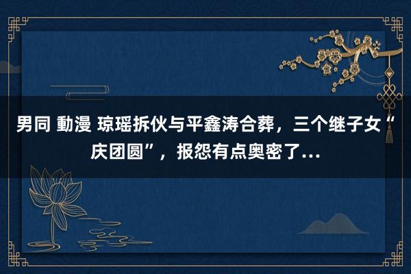 男同 動漫 琼瑶拆伙与平鑫涛合葬，三个继子女“庆团圆”，报怨有点奥密了…