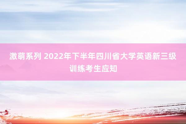 激萌系列 2022年下半年四川省大学英语新三级训练考生应知