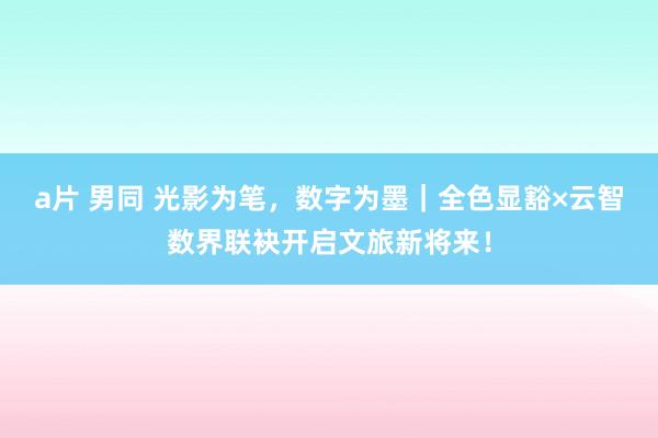 a片 男同 光影为笔，数字为墨｜全色显豁×云智数界联袂开启文旅新将来！