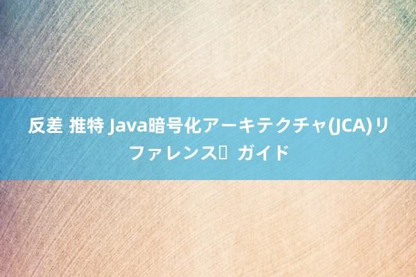 反差 推特 Java暗号化アーキテクチャ(JCA)リファレンス・ガイド