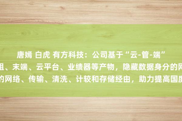 唐嫣 白虎 有方科技：公司基于“云-管-端”架构，以自主可控的模组、末端、云平台、业绩器等产物，隐藏数据身分的网络、传输、清洗、计较和存储经由，助力提高国度信创产业的供应链韧性