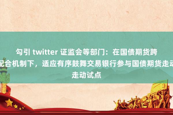 勾引 twitter 证监会等部门：在国债期货跨部委配合机制下，适应有序鼓舞交易银行参与国债期货走动试点