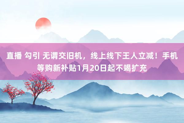 直播 勾引 无谓交旧机，线上线下王人立减！手机等购新补贴1月20日起不竭扩充